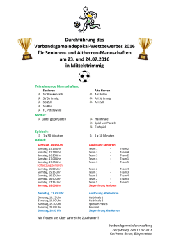 Verbandsgemeindepokal-Turnier 2016 Senioren und Alte Herren