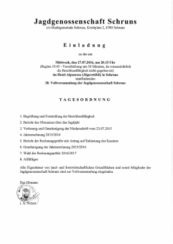 Jagdgenossenschaft Schruns Einladung