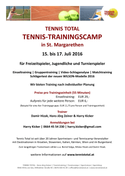 tennis-trainingscamp - TC Haydnbräu St. Margarethen
