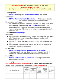 Chorausflug von und nach Molchow am See am Samstag 16. Juli