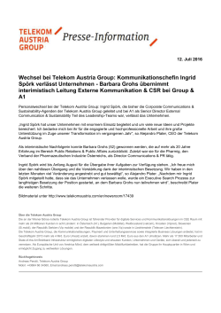 Wechsel bei Telekom Austria Group