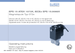 Operating Instructions EPS 15 ATEX 1073X, IECEx EPS 15.0066X