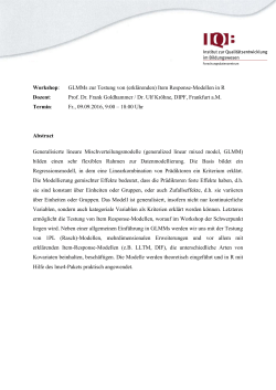 GLMMs zur Testung von (erkl&auml;renden) Item Response