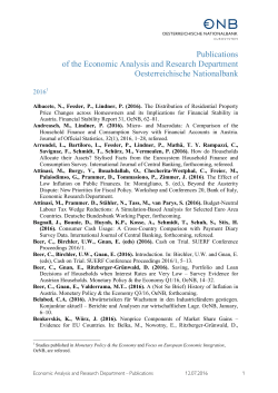 Publications of the Economic Analysis and Research