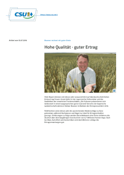 Hohe Qualit&auml;t - guter Ertrag