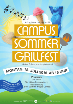 Montag 18. Juli 2016 ab 16 uhr