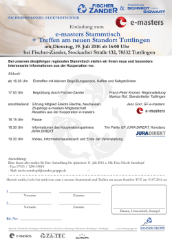 e-masters Stammtisch + Treffen am neuen Standort Tuttlingen