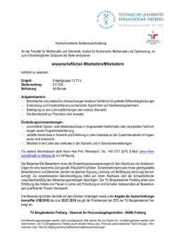 166/2016 – Wiss. Mitarbeiter/Mitarbeiterin