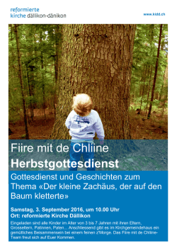 Fiire mit de Chliine Herbstgottesdienst