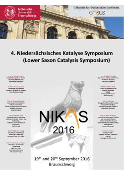 4. Niedersächsisches Katalyse Symposium
