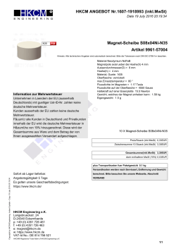 HKCM ANGEBOT Nr.1607-1315998 (inkl.MwSt) Magnet