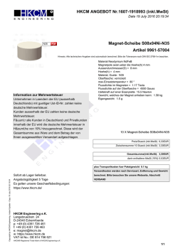 HKCM ANGEBOT Nr.1607-1315998 (inkl.MwSt) Magnet