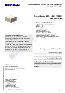 HKCM ANGEBOT Nr.1607-1416718 (inkl.MwSt) Magnet