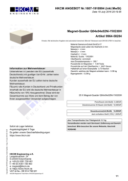 HKCM ANGEBOT Nr.1607-1416718 (inkl.MwSt) Magnet