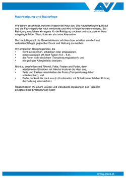 Infoblatt "Hautreinigung und Hautpflege"