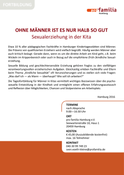 Kitafortbildung für männliche Erzieher