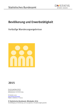 Vorläufige Wanderungsergebnisse