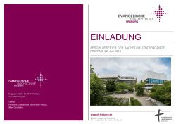 einladung - Freiburg - Evangelische Hochschule Freiburg