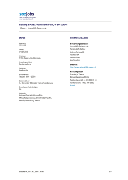 Leitung SPITEX/Familienhilfe m/w 80-100%