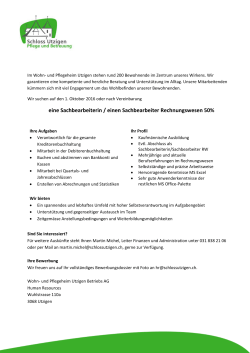 eine Sachbearbeiterin / einen Sachbearbeiter Rechnungswesen 50%