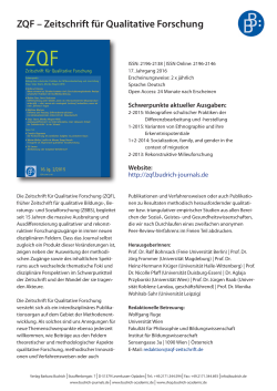 ZQF – Zeitschrift für Qualitative Forschung
