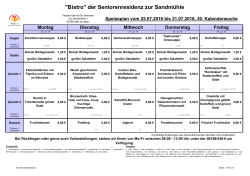 Speisenplan vom 25. - Seniorenresidenz "Zur Sandmühle"