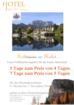 Herbstangebot - Hotel am See