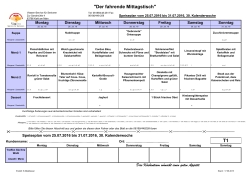 Speisenplan vom 25. - Seniorenresidenz "Zur Sandmühle"