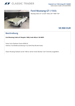 Ford Mustang GT (1968) 59.900 EUR