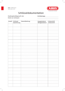 Schl&uuml;sseldokumentation
