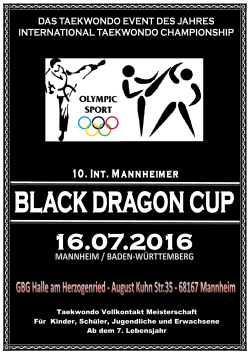 Black Dragon Cup 2016 Ausschreibung hier als PDF