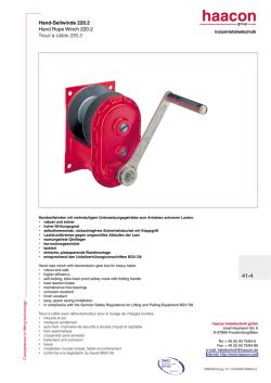 Hand-Seilwinde 220.2 Hand Rope Winch 220.2 Treuil &agrave;
