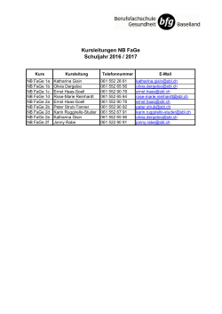 Kursleitungen NB FaGe Schuljahr 2016 / 2017