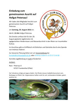 Einladung zum gemeinsamen Ausritt auf Hofgut Petersau!