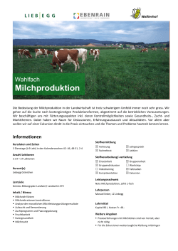 Milchproduktion - Landwirtschaftliches Zentrum Liebegg