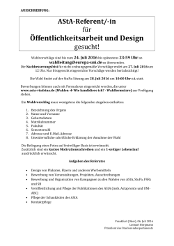 Öffentlichkeitsarbeit und Design