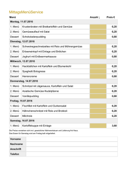 MittagsMenüService - Partyservice Mues