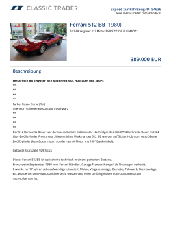 Ferrari 512 BB (1980) 389.000 EUR