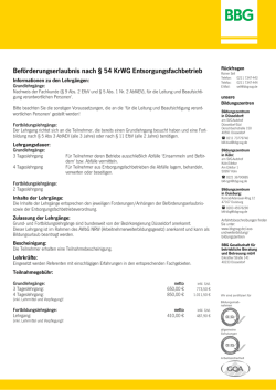 Lehrgänge Transportgenehmigung Entsorgungsfachbetriebe