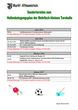 Sondertermine in der Turnhalle