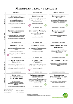 Menuplan W28 als PDF - Restaurant RUAG Arbalète