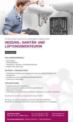 heizung-, sanit&auml;r- und l&uuml;ftungsmonteur/in