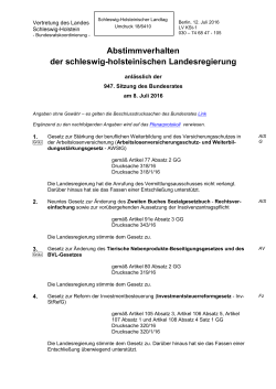 Abstimmverhalten der schleswig-holsteinischen