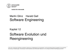 Software Engineering Software Evolution und Reengineering