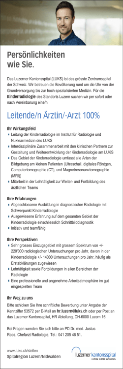 Persönlichkeiten wie Sie. Leitende/n Ärztin/