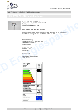 HEM TY01 72 LED Parkbeleuchtung