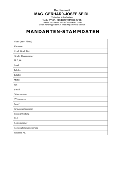 Stammdatenblatt - Mag. Gerhard