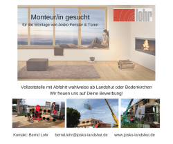 Monteur/in gesucht - Josko Center Landshut