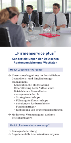 der Publikation "Einlegeblatt zum Firmenservice" [PDF