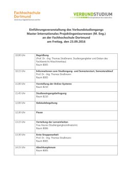 Einf&uuml;hrungsveranstaltung - Fachhochschule Dortmund